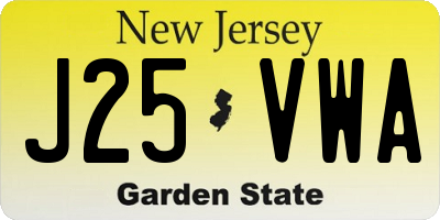 NJ license plate J25VWA