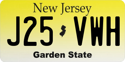 NJ license plate J25VWH