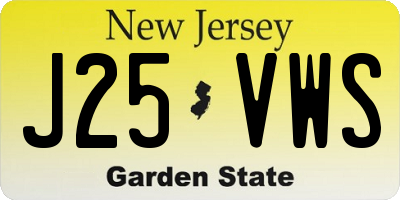 NJ license plate J25VWS