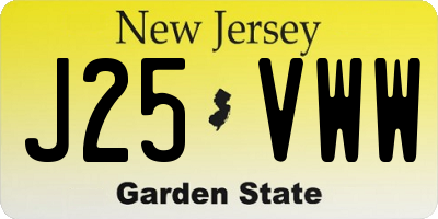 NJ license plate J25VWW