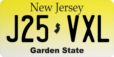 NJ license plate J25VXL