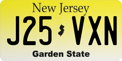 NJ license plate J25VXN
