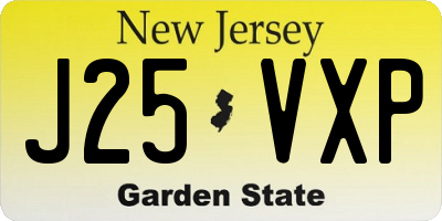 NJ license plate J25VXP
