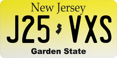 NJ license plate J25VXS