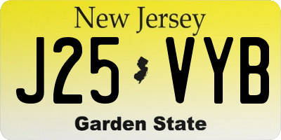 NJ license plate J25VYB