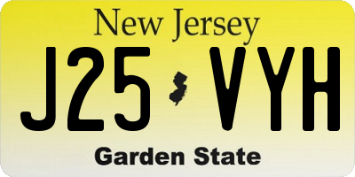 NJ license plate J25VYH