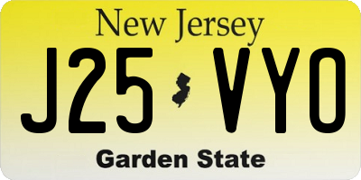 NJ license plate J25VYO
