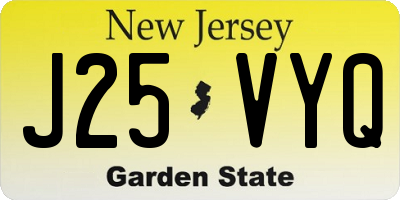 NJ license plate J25VYQ