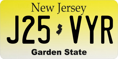 NJ license plate J25VYR