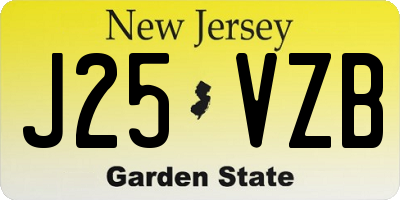 NJ license plate J25VZB