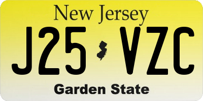NJ license plate J25VZC