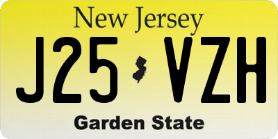 NJ license plate J25VZH