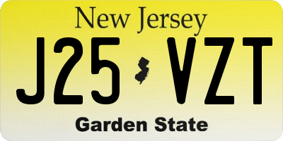 NJ license plate J25VZT