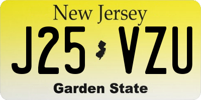 NJ license plate J25VZU