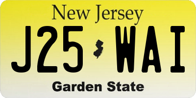 NJ license plate J25WAI
