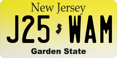 NJ license plate J25WAM