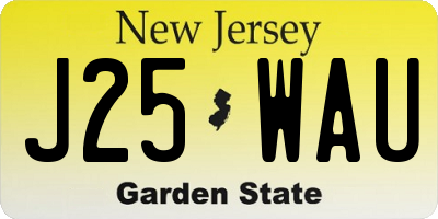 NJ license plate J25WAU