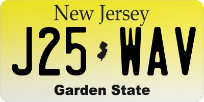 NJ license plate J25WAV