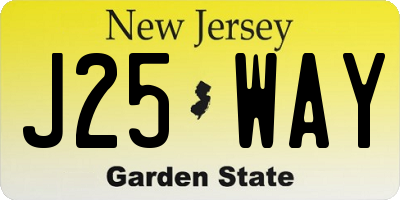 NJ license plate J25WAY