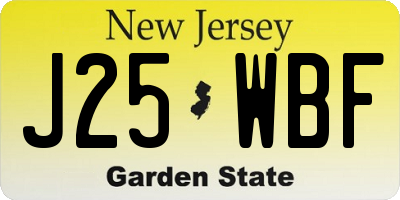 NJ license plate J25WBF