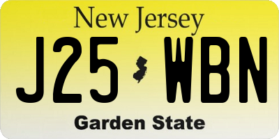 NJ license plate J25WBN