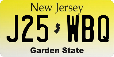 NJ license plate J25WBQ