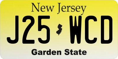 NJ license plate J25WCD
