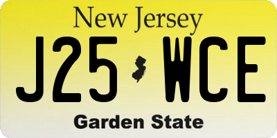 NJ license plate J25WCE