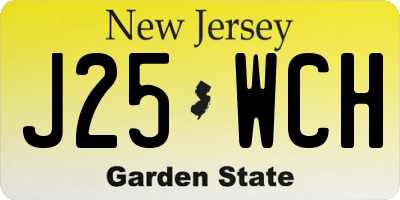 NJ license plate J25WCH