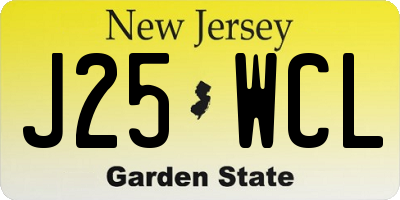 NJ license plate J25WCL