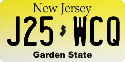 NJ license plate J25WCQ