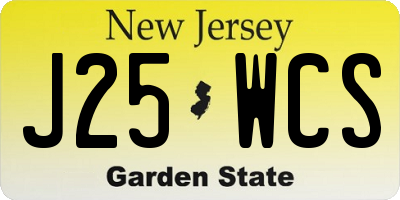 NJ license plate J25WCS
