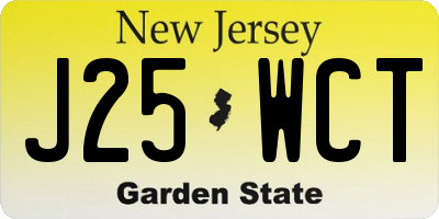 NJ license plate J25WCT