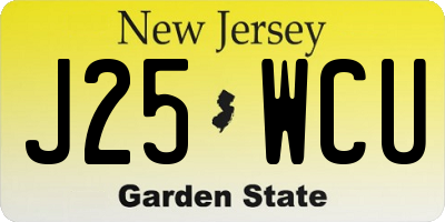 NJ license plate J25WCU
