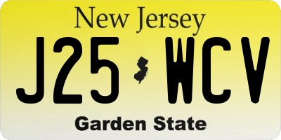 NJ license plate J25WCV