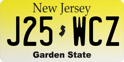 NJ license plate J25WCZ
