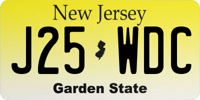 NJ license plate J25WDC
