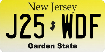 NJ license plate J25WDF