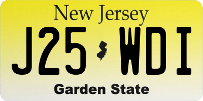 NJ license plate J25WDI