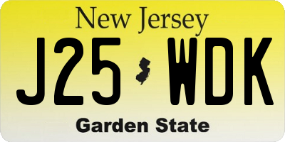 NJ license plate J25WDK