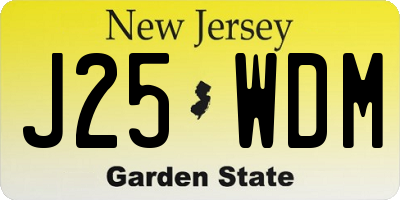 NJ license plate J25WDM