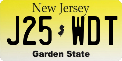 NJ license plate J25WDT