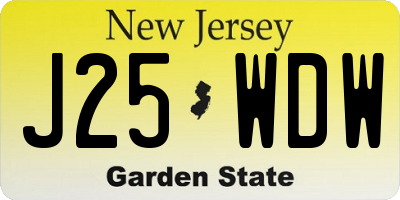 NJ license plate J25WDW