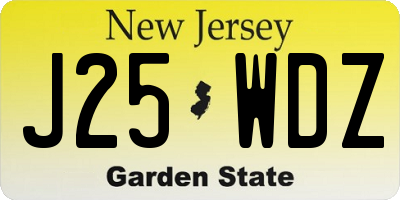 NJ license plate J25WDZ
