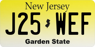 NJ license plate J25WEF