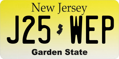 NJ license plate J25WEP