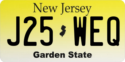 NJ license plate J25WEQ