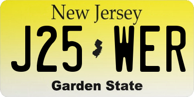 NJ license plate J25WER