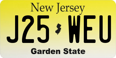 NJ license plate J25WEU