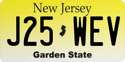 NJ license plate J25WEV